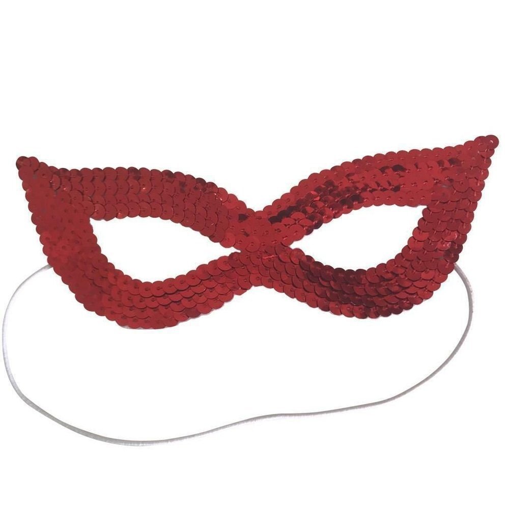 Diona J Rouge Sparkle Bling Sequin Eye Costume Masque Chat Halloween Accessorie